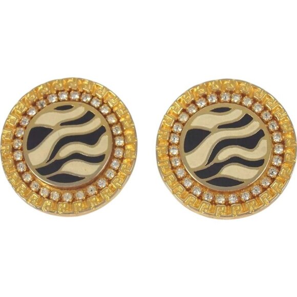 198158BL (S1) Gianni Versace Earrings Gold Metal - Picture 1 of 12
